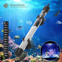 Emango ตัวควบคุมอุณหภูมิอัตโนมัติสำหรับตู้ปลาขนาด25W 50W 100W 200W 300W เครื่องทำน้ำอุ่นถังปลา