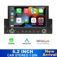 1 Din Car Radio Player 6.2 Inch MP5 Multimedia Player Universal Multimedia Player Autostereo Android Carplay MirrorLink Bluetooth with Cam F170C