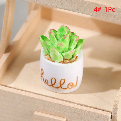 💖【Lowest price】MH 1/4pcs 1:12 dollhouse Miniature Plant กระถางต้นไม้ฉ่ำ cactu Micro Landscape Model Home Garden Decor ของเล่นตุ๊กตาบ้านอุปกรณ์เสริม