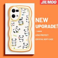 เคส JIUMOO สำหรับ OPPO Reno 7 4G Reno 8 4G F21 Pro การ์ตูนแพนด้าน่ารักดีไซน์ใหม่คอลโลคลื่นเคสมือถือกันกระแทกแบบใสนิ่มเคสโปร่งใสลายกล้องถ่ายรูปสร้างสรรค์ซิลิกาเจลฝาครอบป้องกัน