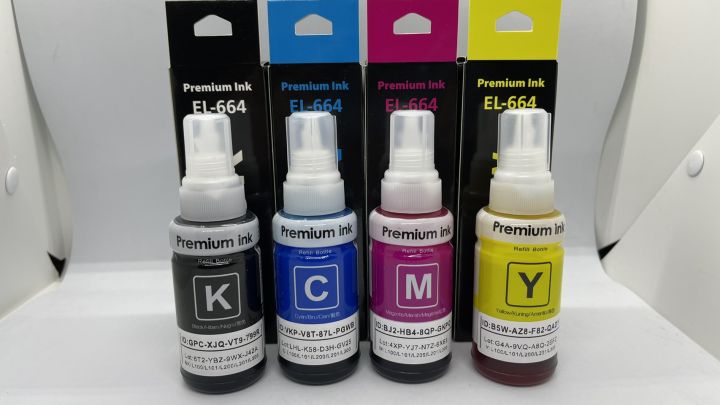 หมึกพรีเมี่ยม-premium-ink-el-664สำหรับ-epson-printer-1ชุด-มี-4-สี-black-cayan-magenta-yellowสำหรับ-epson-printer-l100-l101-l110-l120-l200-l210-l220-l222-l300-l301-l310-l350-l355-l360-l365-l405-l455-l5