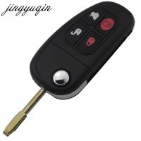 Jingyuqin 5ชิ้น/ล็อต4ปุ่มเปลือกที่ห้อยกุญแจรถรีโมทสำหรับ Jaguar X-Type S-Type XJ XK Type พลิกเคสกุญแจพับ