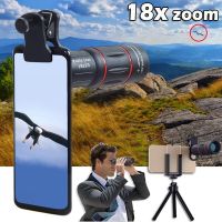 ZZOOI Mini Telescope 18X Zoom Lens Monocular Telephoto Mobile Phone Camera Lens With Tripods For Camping Hunting Sports Travel