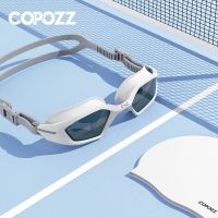 COPOZZ Men Professional Swimming Goggles Electroplate Swim Glasses Anti Fog UV Protection Adjustable Adult Swim Eyewear Women