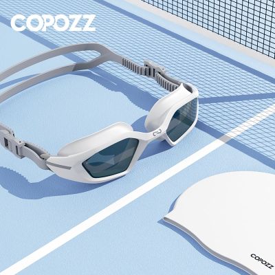 COPOZZ แว่นตาว่ายน้ำแว่นว่ายน้ำมืออาชีพสำหรับผู้ชาย,แว่นตาป้องกันหมอกป้องกันรังสียูวีปรับได้สำหรับผู้ใหญ่แว่นตาว่ายน้ำผู้หญิง