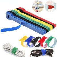 6สี Releasable Cable Ties สายรัดไนลอนทนทาน Reusable Velcro Cable Ties Organizer เครื่องมือ Velcro Self-Adhesive เทป