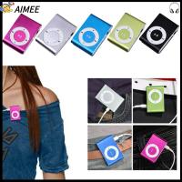 AIMEE มินิมินิ เครื่องเล่น MP3 แบบพกพาได้ การออกแบบที่ทันสมัย MP3สื่อเพลง ของใหม่ ยูเอสบี Walkman รองรับคลิป บัตรทีเอฟ