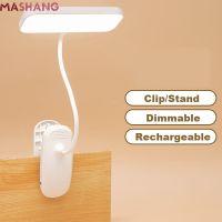360° Flexible Table Lamp with Clip Stepless Dimming Led Desk Lamp Rechargeable Bedside Night Light for Study Reading Office Work Night Lights