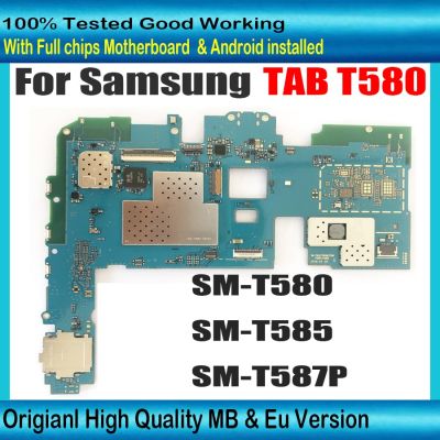 Free shipping For Samsung Galaxy Tab A T580 T585 T587P Motherboard SM-T580 SM-T585 Circuits card fee Flex Cable Plate EU version