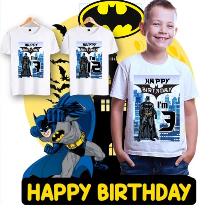 BATMAN Birthday Shirt / graphic printed t-shirt for kids 0-12 years old |  Lazada PH