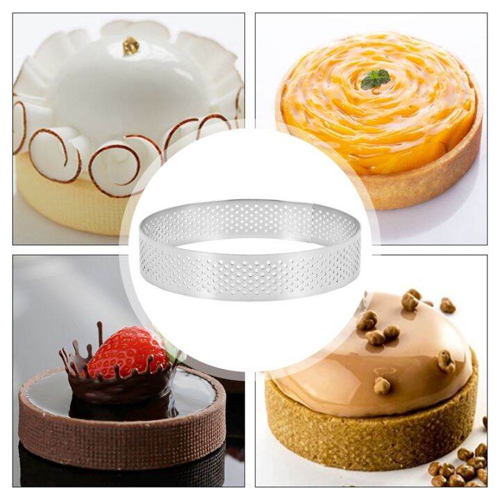 4-pcs-circular-porous-tart-ring-bottom-tower-pie-cake-mould-baking-tools-heat-resistant-perforated-cake-mousse-ring-10cm