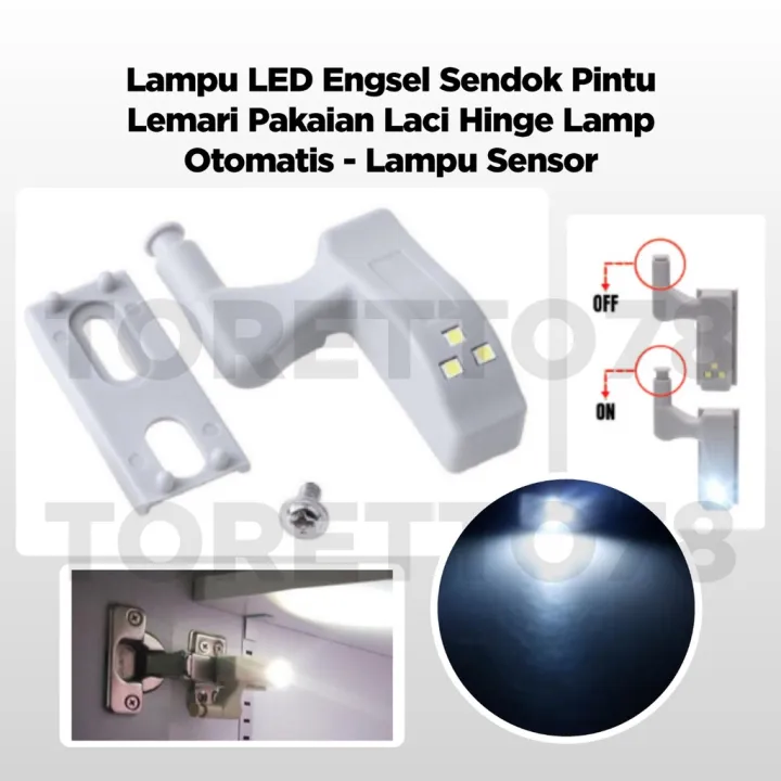 Lampu Led Engsel Sendok Pintu Lemari Pakaian Laci Hinge Lamp Otomatis Lampu Sensor Lazada