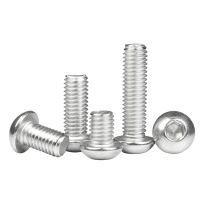 5 pieces of M4 M6*12 / 14 304 stainless steel round head/pan head mushroom head hexagon socket machine screw full thread screw Nails Screws  Fasteners