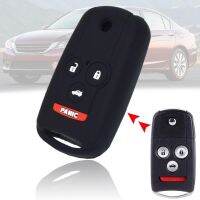 hgjmgkkk For Honda Accord Acura TL MDX ZDX TSX 2003-2010 Silicone Car Smart Key Shell Case Cover Fob 4 Button Car Key Holder Protector