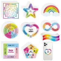 Calm Strips 9pcs Motivational Stickers Waterproof Tactile Rough Aesthetic Rainbow Style Textured Stickers For Desk Phone Adults Teens regular