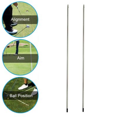 ；‘【； 2Pcs Golf Alignment Sticks 47 Inches Full Swing Trainer Putting Aiming Posture Corrector Aluminum Training Aid Rod