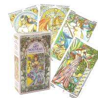 Tarot Art Nouveau Deck 78 การ์ดดาดฟ้าWandering Moon Divinationเริ่มต้นLuxeสีดำสีขาวOracleโดยAntonella Castelli