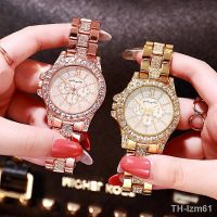 ⌚ นาฬิกาควอทซ์สีทองสามสีแฟชั่นสบาย ๆ ปลอมสามตาหกเข็ม rhinestone นาฬิกาโลหะผสมนาฬิกาผู้หญิง