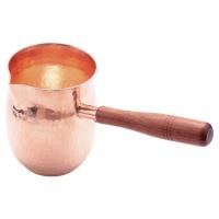 450ML Pure Copper Handmade Coffee Tea Set Turkish Greek Arabic Coffee Pot with Wooden Handle Coffee Maker for Barista