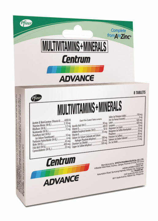 Centrum Advance Multivitamins and Minerals Complete from A to Zinc 8