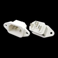 5Pcs C14 3pin AC Inlet Socket 10A 250V ไนลอน + ทองแดง C14ชายปลั๊ก Power Connectors