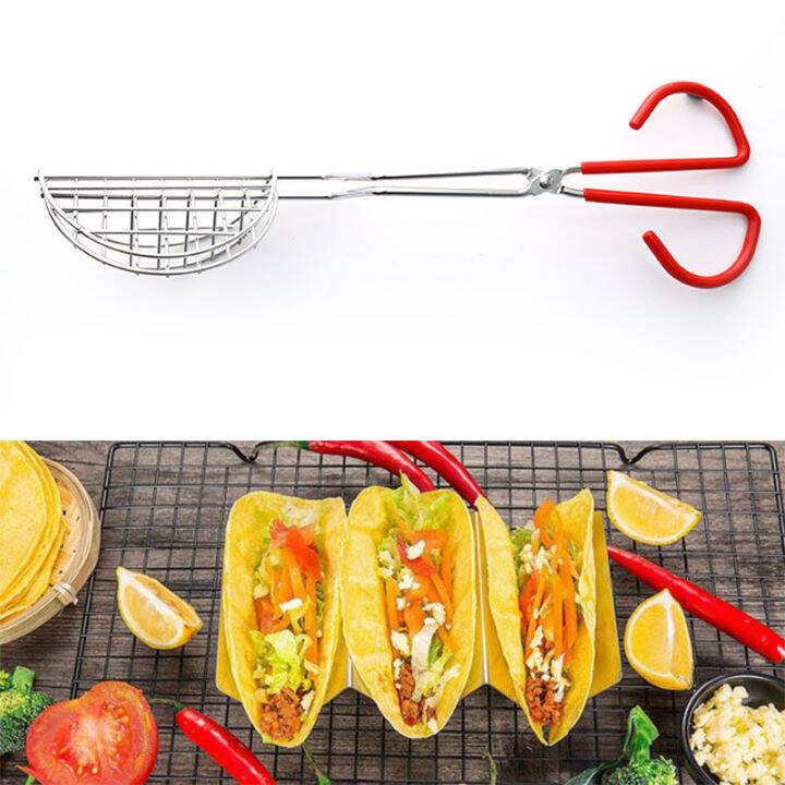 rayua-new-taco-shell-maker-กด-tortilla-fryer-แหนบเหล็กชุบเครื่องมือครัว