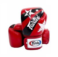 Fairtex Boxing Gloves Gloves BGV1 NATION PRINT RED Leather 8-10-12-14-16 oz. นวมแฟร์เท็กซ์ หนังแท้ BGV1 เนชั่น พริ้นท์ แดง ของแท้ นวมต่อยมวย