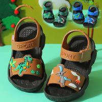 Boy Sandals Summer New Non-slip Cartoon Dinosaur Beach Shoes Open Childrens Sandals All-match Boy Student Childrens Shoes