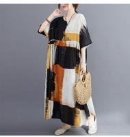 Oversized Casual Cotton Summer Dress  Ladies Dresses for Women Plaid Vintage Long Woman Oversize Dress Vestidos