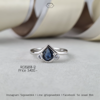 แหวนไพลิน (Blue Sapphire) ไพลิน ไพลินแท้ แหวนเม็ดยอด แหวนพลอยแท้ พลอยธรรมชาติ แหวนเงินแท้925 แหวนเงินแท้ แหวนติดนิ้ว รหัสสินค้า R0358911-12