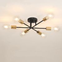 ASCELINA New LED Smart Remote Control Golden Lighting 6 Lamps Nordic Ceiling Lamp Modern Chandelier Salite Lamp Ceiling Lamp