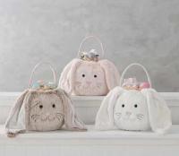 Cute Easter Bunny Basket Monogram Plush Buckets Egg Candy Baskets Happy Easter Party Decoration For Kids Tote Bag