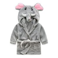 Baby Unisex Baby Plush Animal Face Bathrobe Hooded Bath Towel Elephant Design | Ultra Soft for Girls or Boys