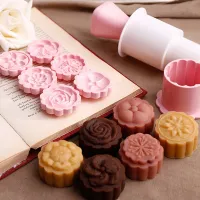 Vantie Moon Cake DIY เครื่องมือพลาสติกสำหรับเทศกาลกลางฤดูใบไม้ร่วงเค้กไหว้พระจันทร์อุปกรณ์ทำครัวพิมพ์ทำเค้กดวงจันทร์ขนมเค้กเครื่องมือลูกสูบ