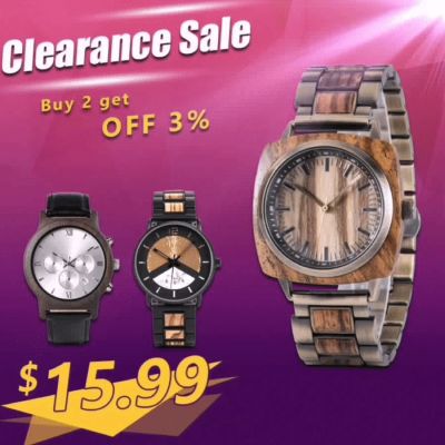 BOBO BIRD Wooden Watches Men Unique Design High Quality Quartz Movement Wrist Watches For Men Timepiece Clearance Sale