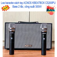 [HCM]Loa karaoke xách tay ACNOS KBEATBOX CS200PU - Bass 2 tấc công suất 300W - Dàn karaoke di động tiện lợi - Hát karaoke không cần mạng với app karaoke - Kết nối bluetooth 5.0 USB - Thiết kế sang trọng tiện lợi - Kèm 2 micro không dây UHF
