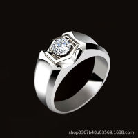 [COD] เครื่องประดับแคลิฟอร์เนียแหวน Moissanite แหวนผู้ชาย 18K แพลทินัม 1 แหวนผู้ชายกะรัตสีขาวบุคลิกหล่อธุรกิจ ของขวัญ Christmas Gift