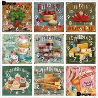 Dpsprue Full Diamond Painting Cross Stitch With Clock Mechanism Mosaic 5D Diy Square Round kitchen Cake 3d Embroidery Gift HG217