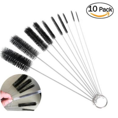 Cleaning Brush 10-piece Set Stainless Steel Nylon Brush Wire Test Tube Brush Dropper Brush Flask Cup Small Brush Household