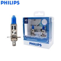 Philips H1 12V 55W Diamond Vision 5000K Xenon White Car Halogen Original Headlight Auto Bulbs OEM Bright Lamps 12258DVS2 Pair