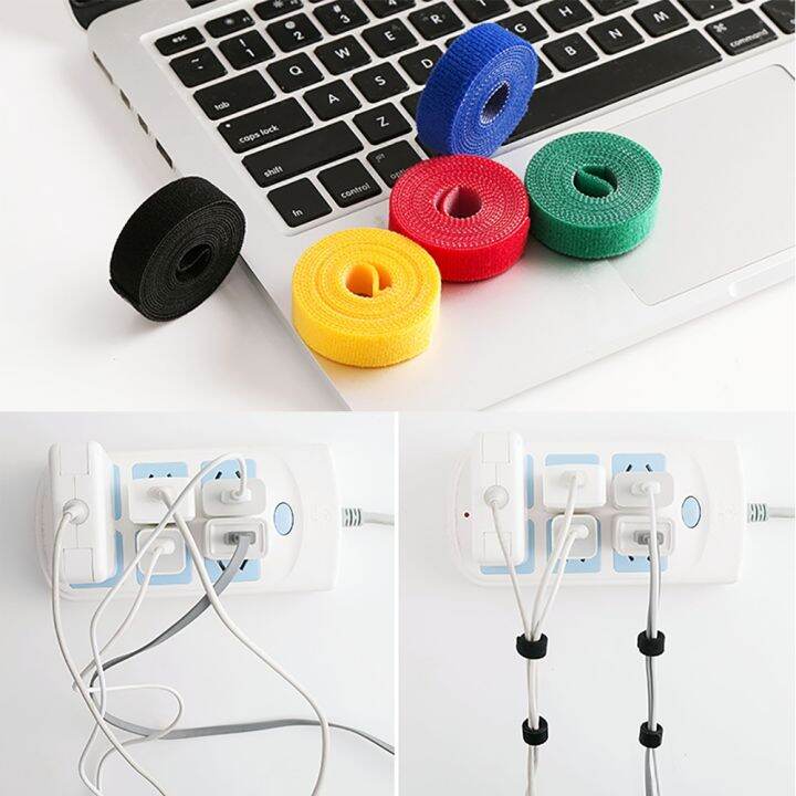 Nylon Power Cord Bundle Storage Ribbon Self Cutting Adhesive Data Cable