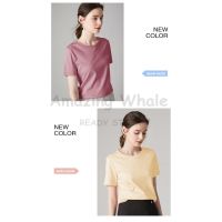 【READY STOCK】2022 3XL PLUS SIZE Women T-shirt Short-sleeved Crew neck female summer new slim cotton shirt wild bottoming