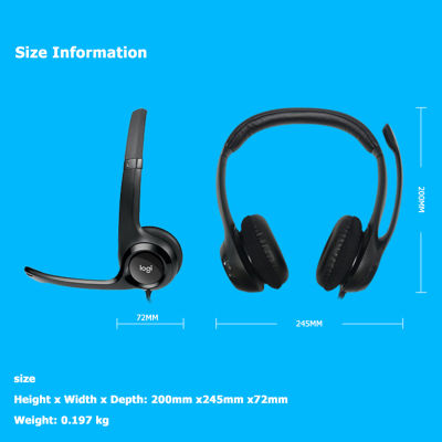 Logitech H390 USB Computer Headset Hands-free Gaming Meeting Video USB Stereo Headset With Mic For Laptop PC Gamer Home Office