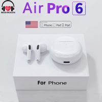 ?Gratis Ongkir + รหัสเดิม Air Pro 6 TWS หูฟังไร้สายบลูทูธ5.0หูฟังมีไมค์หูฟังหูฟัง Hifi กันน้ำสำหรับกีฬาควบคุมแบบสัมผัส