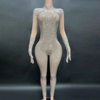 【YD】 Luxury diamond long sleeve one-piece club Skin-tight garment bar