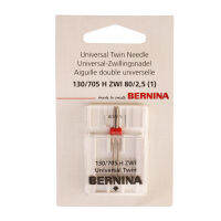 BERNINA เข็มคู่เบอร์ 12(80) ระยะห่างระหว่าง 2 เข็ม 2.5 มม. สำหรับผ้าหนาปานกลาง ใช้กับจักรบ้าน