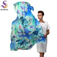 【Miki Xinyuan】2022 WomenLong Scarf Shawl Stings Scarves Printed100 Silk Beach Cover Ups