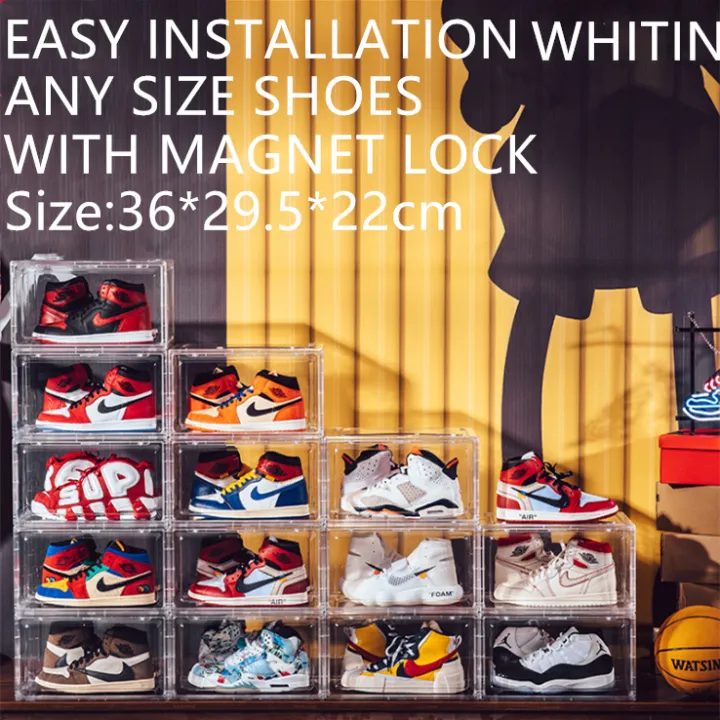 12PCS of Set Shoe Box XXL Size ShoeBox Acrylic With Lock Easy