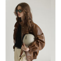 Fast Shipping Oil Wax Leather Retro Jacket 2023 Spring And Autumn Pilot Natural Pu Muscle