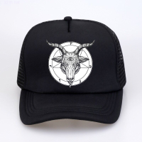 2023 New Satanic Goat Baphomet Cartoon  print Baseball Cap Women Mesh Adjustable summer cool Cap Men Fashion Dad Snapback Hat Versatile hat